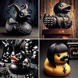 Duckieville Duck Resin Collection Satanic, Punk, Gothic, and Rock'n'Roll Ducks - Perfect Additions for Mrs. Valentina's Eccentric and Dark-themed Display Lightinthebox