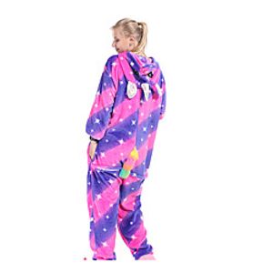 Adults' Kigurumi Pajamas Unicorn Onesie Pajamas Flannelette Purple Cosplay For Men and Women Animal Sleepwear Cartoon Festival / Holiday Costumes / Leotard / Onesie miniinthebox