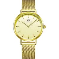 Kenneth Scott Women's Quartz Movement Watch, Analog Display and Stainless Steel Strap - K22519-GMGC, Gold