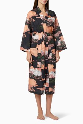 South Island Print Robe in Organic Cotton South Island Print Robe in Organic Cotton