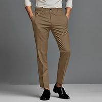Men's Waffle Dress Pants Trousers Suit Pants Front Pocket Straight Leg Plain Comfort Ankle-Length Business Daily Holiday Fashion Chic  Modern Black Blue miniinthebox