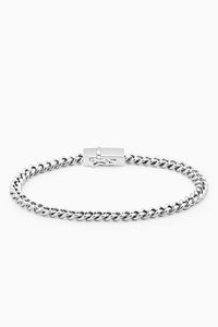 Thin Rounded Curb Bracelet in Sterling Silver