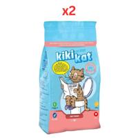 Kiki Kat White Bentonite Clumping Cat Litter - Baby Powder - 10 L (Pack of 2)