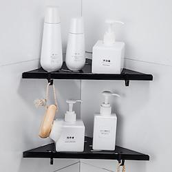 Shower Caddy Wall Shelves Bathroom Corner Stand Space Aluminum Bathroom Black Shower Hanging Shelves Corner Wall Storage Triangle Shelf Shower Tray Wall Shelving Lightinthebox