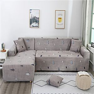 Khaki Drop Print Dustproof All-powerful Slipcovers Stretch L Shape Sofa Cover Super Soft Fabric Couch Cover Sofa Furniture Protector with One Free Boster Case miniinthebox