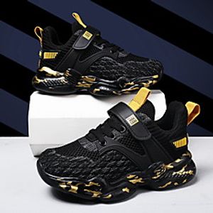 Boys' Trainers Athletic Shoes Comfort Elastic Fabric Big Kids(7years ) Athletic Running Shoes Gold Green Spring Lightinthebox