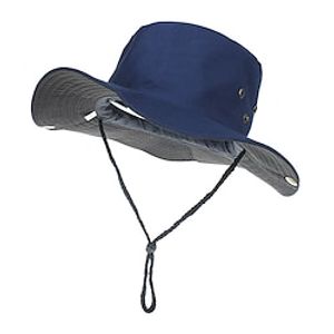 Men's Bucket Hat Sun Hat Fishing Hat Boonie hat Hiking Hat Black White Polyester Travel Beach Outdoor Vacation Plain UV Sun Protection Sunscreen miniinthebox