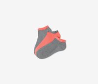 Mens 3 Pairs of Sneaker Socks  Grey/Orange - thumbnail