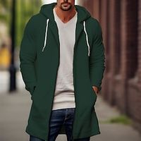 Men's Sweater Cardigan Sweater Ribbed Knit Tunic Knitted Plain Hooded Warm Ups Modern Contemporary Daily Wear Going out Clothing Apparel Winter Black Green S M L Lightinthebox