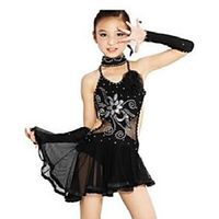 girl's dresses children sequined latin ballroom dance dress kids girls dancewear fringe d stage costume clothing Lightinthebox - thumbnail