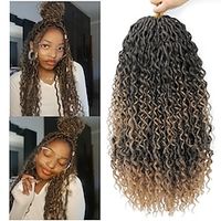 6 Packs Curly Goddess Faux Locs Crochet Hair for Black Women 18 Inch Goddess Locs Crochet Hair Hippie Locs Synthetic Braids Boho Style Hair Extensions (18 Inch 6 Packs miniinthebox