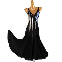 Ballroom Dance Dress Rhinestone Women's Performance Training Sleeveless High Chiffon Chinlon Lightinthebox