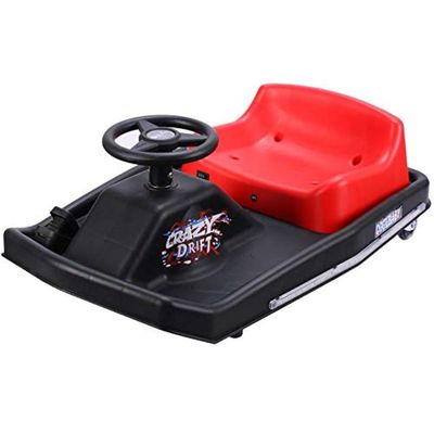 Megastar Ride On Crazy Cart Electric 360 Spinning Drifting Scooter Kids Outdoor Go Cart - Red