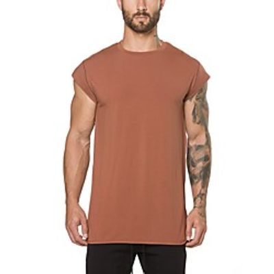 Men's Short Sleeve Running Shirt Tee Tshirt Top Athletic Summer Cotton Breathable Soft Sweat Out Fitness Gym Workout Running Jogging Exercise Sportswear Black Beige Coffee Activewear Stretchy Lightinthebox