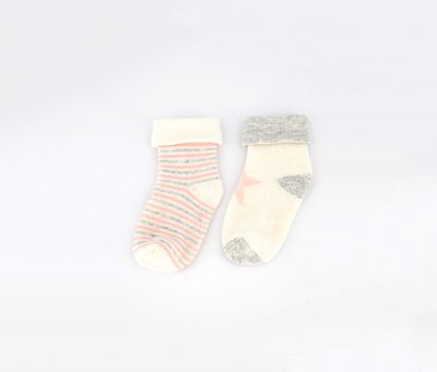 Little Girls 3-Pack Stripe Textured Socks  Off White Combo