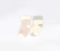 Little Girls 3-Pack Stripe Textured Socks  Off White Combo - thumbnail