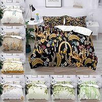 Botanical Pattern 3-Piece Duvet Cover Set Hotel Bedding Sets Comforter Cover with Soft Lightweight Microfiber, Include 1 Duvet Cover, 2 Pillowcases for Double/Queen/King(1 Pillowcase for Twin/Single) miniinthebox - thumbnail