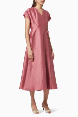 Luisa Wrap Dress in Satin Linen & Silk Luisa Wrap Dress in Satin Linen & Silk