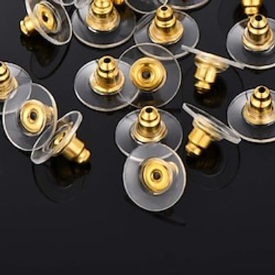 100pcs Bullet Clutch Earring Backs for Studs with Pad Rubber Earring Stoppers Pierced Safety Backs Lightinthebox