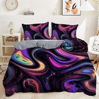 100% Cotton Duvet Cover Set Flowing Lines Trippy Pattern Comforter Set Soft 3-Piece Luxury Bedding Set Home Decor Dusk Bedding Gift King Queen Full Size Lightinthebox - thumbnail