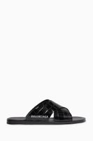 Crocodile-Embossed Leather Slides - thumbnail