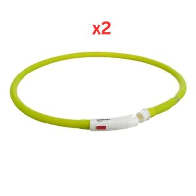 Trixie USB Silicone Flash Light Collar For Dogs XS-XL - Green (Pack Of 2) Trixie USB Silicone Flash Light Collar For Dogs XS-XL - Green (Pack Of 2)