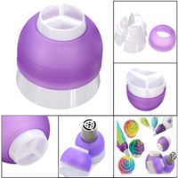 3Color Icing Piping Bag Cake Cream Decor Nozzle Coupler Converter Adapter Tool