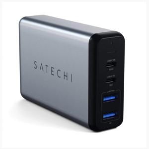 Satechi Travel Charger Dual Port 75W PD 2X USB-C/2X USB-A Space Grey