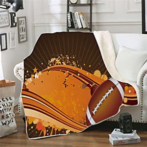 Cross-border Trade for Double TThick Blanket 3D Digital Print Blanket Sofa Cover ket Rugby Series Lightinthebox