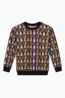 Allover Teddy Robots Sweatshirt in Cotton - thumbnail