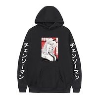 Inspired by Chainsaw Man Power Denji Aki Hoodie Cartoon Manga Anime Front Pocket Graphic Hoodie For Men's Women's Unisex Adults' Hot Stamping 100% Polyester miniinthebox - thumbnail