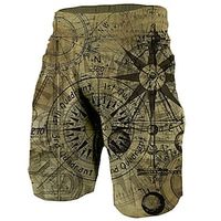 Men's Active Sweat Shorts Elastic Waist 3D Print Graphic Breathable Soft Short Casual Daily Holiday Streetwear Designer Brown Micro-elastic Lightinthebox - thumbnail