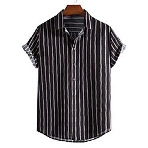 Men's Shirt Other Prints Letter Animal Print Short Sleeve Daily Tops Beach Boho Black Lightinthebox