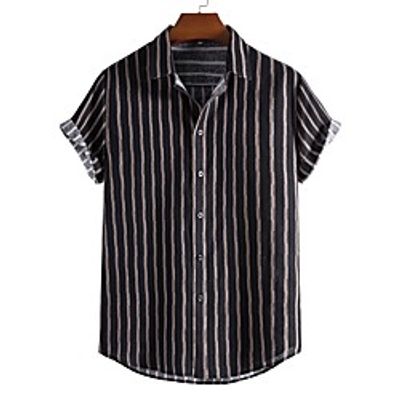 Men's Shirt Other Prints Letter Animal Print Short Sleeve Daily Tops Beach Boho Black Lightinthebox