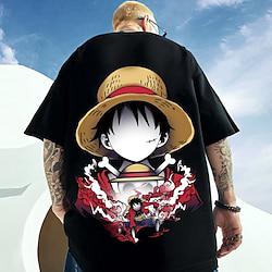 One Piece Monkey D. Luffy Cosplay Costume T-shirt Cartoon Print Harajuku Graphic Kawaii T-shirt For Men's Women's Adults' 3D Print Street Casual Daily Lightinthebox
