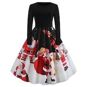 Santa Claus Christmas Dress Fancy Christmas Dress Women's 1950s Christmas Christmas New Year Christmas Eve Adults' Party Christmas New Year Eve Polyester Dress Lightinthebox