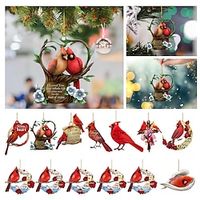 Christmas Tree Ornaments 2D Acrylic Hanging Decorations Xmas Ornament 2023 Crafts Hanging Ornament New Year Festive Party Supplies Room Hanging Decor miniinthebox - thumbnail