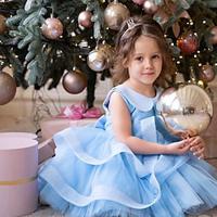 Flower Girl's Dress Kids Girls' Party Dress Solid Color Short Sleeve Performance Mesh Princess Sweet Mesh Mid-Calf Sheath Dress Tulle Dress Summer Spring Fall 2-12 Years Sky Blue Lightinthebox