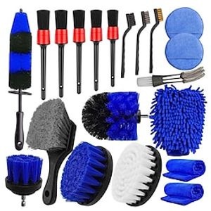 20pcs Plastics Car Cleaning Kit Reusable Soft Car Wash Brush Detailing Brush Set Car Brushes Car Detailing Brush For Car Cleaning Brush Dashboard Air Outlet Wheel Brush miniinthebox