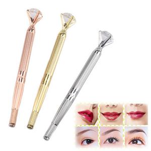 Professional Manual Tattoo Pen Embroidery Permanent Makeup Eyebrow Pen With Crystal Diamond