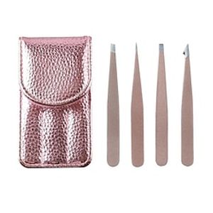 4Pcs Tweezers Set With A Storage Bag Portable Stainless Steel Eyebrow Tweezers For Facial Hair Debris  Ingrown Hair Removal Ideal For Travel Or Gift Lightinthebox