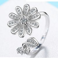 1PC Ring For Women's AAA Cubic Zirconia White Wedding Daily Alloy Classic Flower Lightinthebox