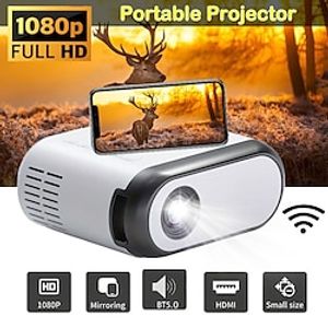 Mini Projector Portable Projector With 7000 Lux And Full HD 1080P Movie Projector Compatible With IOSAndroid PhoneTabletLaptopPCTV StickBoxUSB DriveDVDGame Console  US Plug Lightinthebox