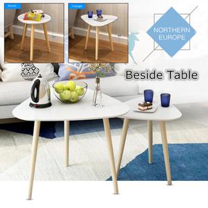 Bedside Round Triangle Dining Table Coffee Desk Wood Legs