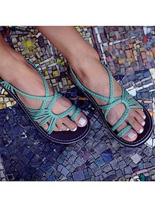 Flat Peep Toe Casual Flat Sandals