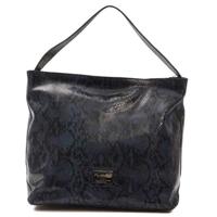 Pompei Donatella Elegant Blue Python Print Leather Shoulder Bag - PO-5786