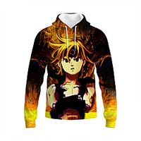 Inspired by Seven Deadly Sins Cosplay Hoodie Anime 100% Polyester Pattern Harajuku Graphic Kawaii Hoodie For Unisex / Couple's miniinthebox - thumbnail