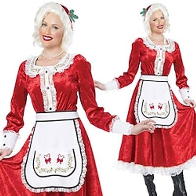 Santa Claus Mrs.Claus Fancy Christmas Dress Santa Suits Women's Christmas Christmas New Year Christmas Eve Adults' Christmas New Year Eve Polyester Dress miniinthebox