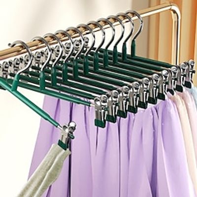 10 pack Stainless Steel Trouser Hanger Clip - Retractable Traceless and Easy to Use - Perfect for Wardrobe and Household Use - Ideal for Drying Skirts and Clothes miniinthebox