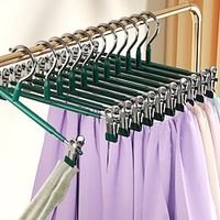 10 pack Stainless Steel Trouser Hanger Clip - Retractable Traceless and Easy to Use - Perfect for Wardrobe and Household Use - Ideal for Drying Skirts and Clothes miniinthebox